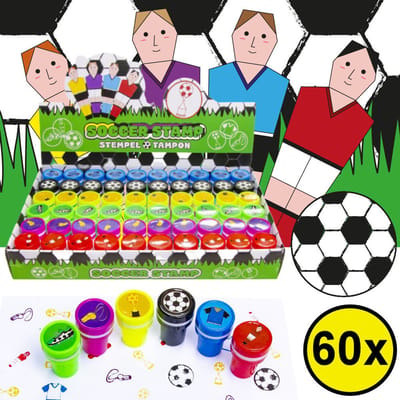 Decopatent 60 STUKS Voetballers Stempels - Traktatie Uitdeelcadeautjes voor kinderen - Speelgoed Traktaties Stempel - Uitdeelcadeaus