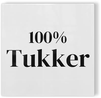 Tegeltje Twente 100% Tukker - wit zwart - tegeltje stad - tegeltje met tekst
