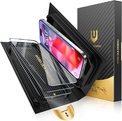 iPhone 16 Pro Screen Protector [3 Pack] - Gehard Glas met Auto Align Technologie, 9H+ Hardheid, Vingerafdrukbestendig en Ultra Duidelijk voor Eenvoudige Installatie