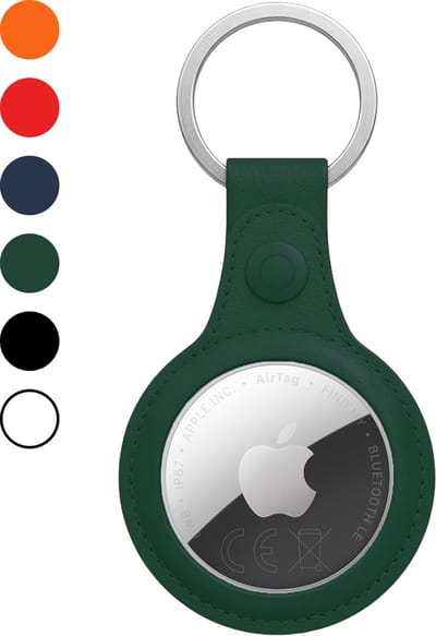 Hoesje Geschikt voor Apple AirTag 2 Sleutelhanger Hoes - Hoesje Geschikt voor Apple AirTag 2e generatie Hoesje Hanger Case Leder Look Sleutelhanger - Donkergroen