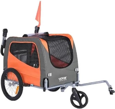 Luxe 2 in 1 Fietskar – Hondenaanhanger – Met Jogger Functie – Kinderfietskar – XL Design – Opvouwbaar – 3 Wielen – Oranje