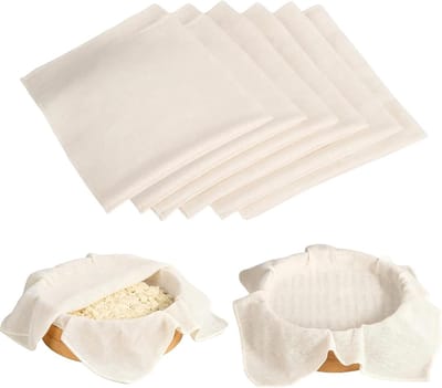 Set van 6 Herbruikbare Doeken van Kaasdoek 60 x 60 cm voor Filteren van Bouillon, Sap en Deeg