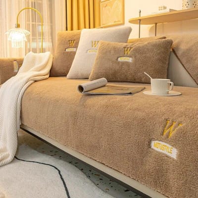 Nordic Bankhoes Antislip Verdikte Pluche Kussen Warme Hoes Eenvoudige Imitatie Kasjmier Bankhanddoek Kussenhoes Voor Leer 70x70cm 1pcs