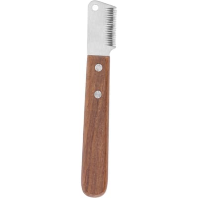 Couteau à épiler pour chien Éliminer les nœuds Réduire la perte de poils Couteau d'épilation professionnel pour chien avec manche en bois white