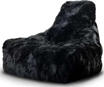 Extreme Lounging - b-bag mighty-b sheepskin - zitzak voor volwassenen - voor binnen - zacht & comfortabel - 100% schapenvacht - Zwart
