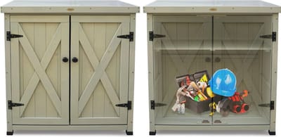 MKSS® Tuinkast Hout - Tuinkist - Tuinkasten voor Buiten - Tuinberging - 50x85x100cm - Licht Bruin