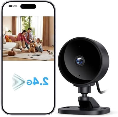 Beveiligingscamera Binnen - Nachtzicht Camera - Huis Bewaken - Bewegingsdetectie - 6.5x7x9 cm - Wit