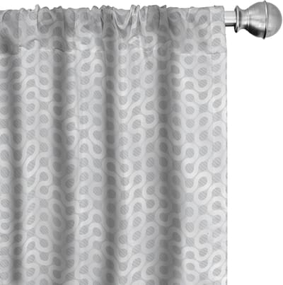 ABAKUHAUS – Grijs-wit voorhangen geometrisch 2x75x175 cm – mikrofaser, halfdonker