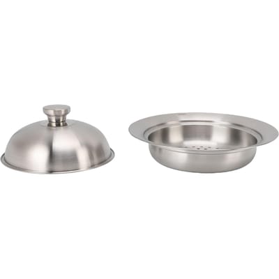 304 Roestvrij Staal Vliegende Schotel Roestvrij Multifunctioneel Stoomplaat Noodle Afdruiprek voor Pot L(for 6.5-9kg)