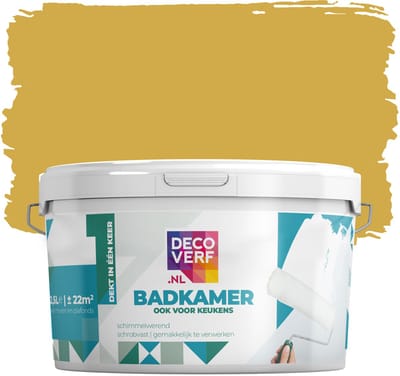 Decoverf badkamer verf mosterdgeel, 2.5L