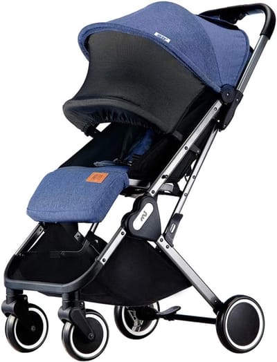 Kinderwagen - Babyvervoer - Comfortabel Reizen - Lichtgewicht Aluminium - 30x68x100 cm - Blauw