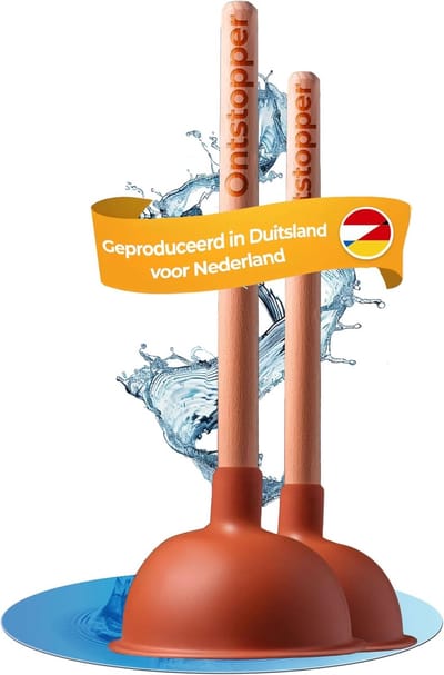 Zuignap Set - Ontstopper Riool - Afvoer Ontstoppen - Ambachtelijke Kwaliteit - 110 en 140 mm - Hout Rubber