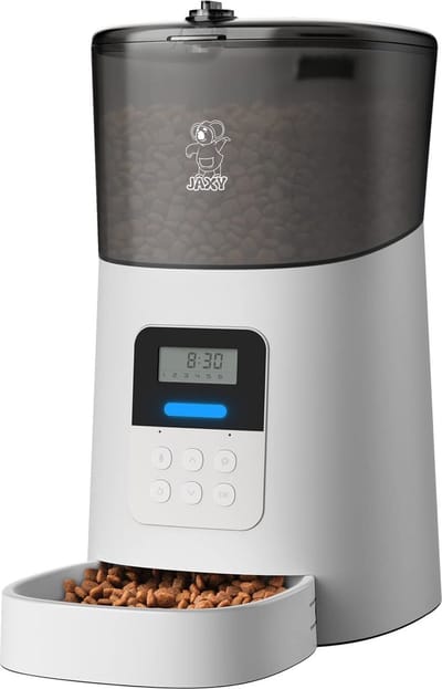 JAXY Voerautomaat - Automatische Voerbak Kat en Hond - Voerdispenser - Voerinhoud 6L - Wit