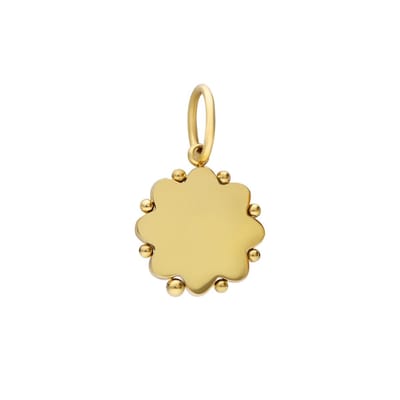 Lucardi Dames Stainless steel goldplated hanger graveerplaat munt met bloem voor dames - Hanger - Staal - Goudkleurig