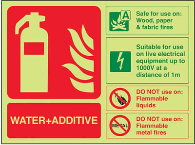 Brandblusser Veiligheidsbord Water & Additief ID Lichtgevend