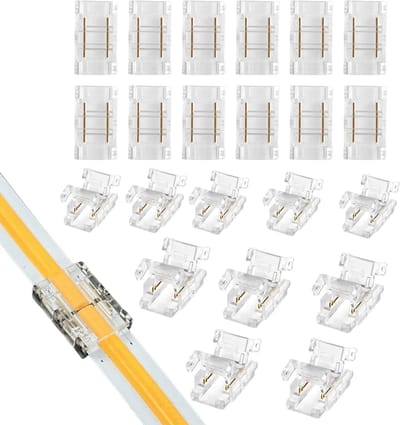 LED strip connector - Sneladapter Soldeerloze adapter - Verlichting aanleggen - Soldeerloze verbinding - 8mm - Transparant