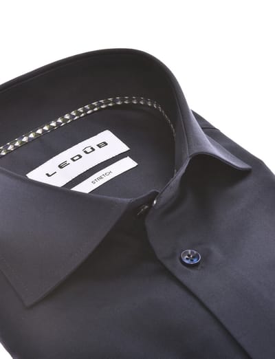 business overhemd Ledub Modern Fit New navy effen