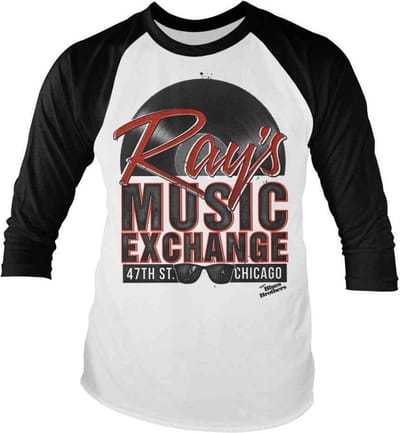 The Blues Brothers Raglan top -S- Ray's Music Exchange Wit/Zwart