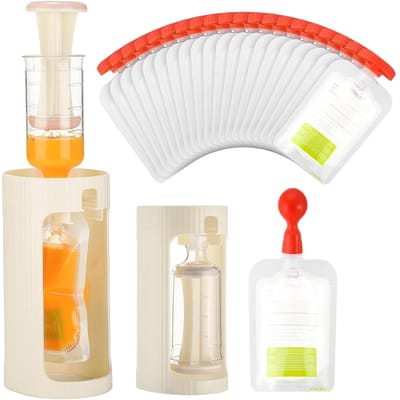 Knijpstation Babyvoedselmaker Navulbare babyvoedselzakjes 10 stuks Knijpzakjes Vulmiddel Snacks Puree Opslag Zelfgemaakte bereiding Essentieel voor baby's en peuters
