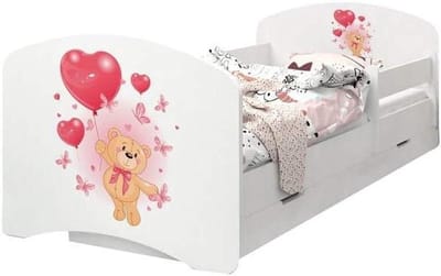 Kinderbed met lade - Peuterbed uitvalbeveiliging - Veilig slapen - Aan beide zijden monteerbaar - 190 x 90 cm - Geel