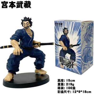 15cm Anime Hanma Baki Model Miyamoto Musashi Verzamelfiguren Actiefiguren Baki The Grappler Model Speelgoed Kinder Verjaardagscadeaus no box gray