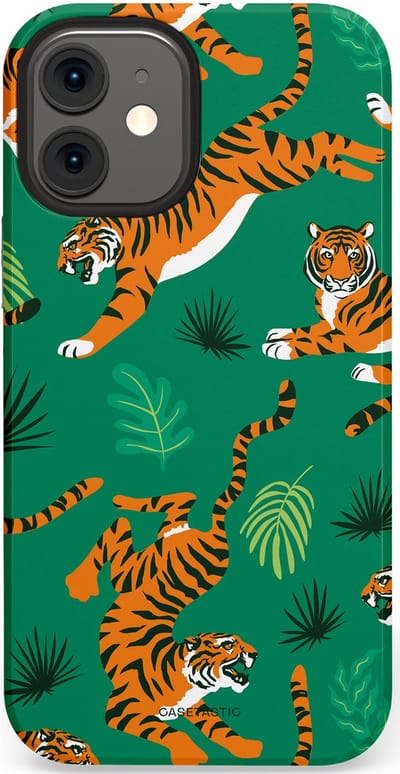 Casetastic Hoesje Geschikt voor Apple iPhone 12 Mini - Stijlvolle Beschermende Duo-layer Case - Oerwoudkracht