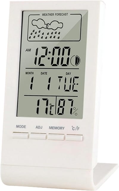 Weerstation - Thermometer - Hygrometer - Digitaal binnen-/buitenweerstation met radiogestuurde klok, trendweergave en datum/dag van de week - Slimme thermometer voor thuis en op kantoor