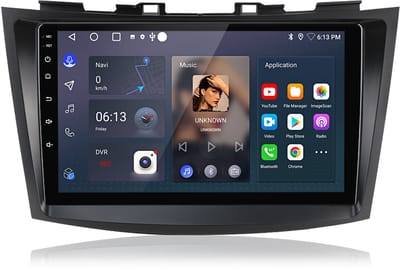 JUNSUN 9" Autoradio Draadloze Android Auto & Draadloze CarPlay Multimediasysteem Geschikt voor Suzuki Swift IV FZ (2010-2016) – Android 15 GPS Navi WIFI BT DAB+ SWC USB RDS 2GB+64GB 4-core Processor