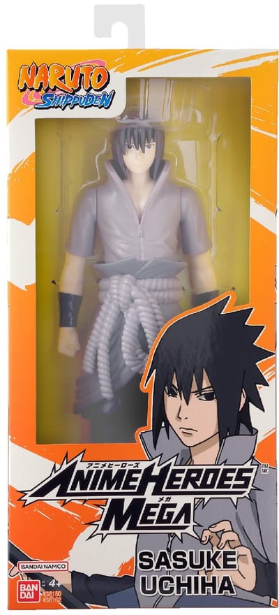 Bandai - Anime Heroes - Naruto Shippuden - Anime Heroes Mega 30 cm figuur - Sasuke Uchiha - Grote actiefiguur - Manga figuur - Officieel gelicentieerd Naruto - Speelgoed voor kinderen 4+ - 38152