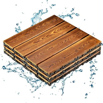 Terrastegels - Dektegels Hout - Buiten Vloer - Anti-slip Ontwerp - 3 Stuks - Houtkleur