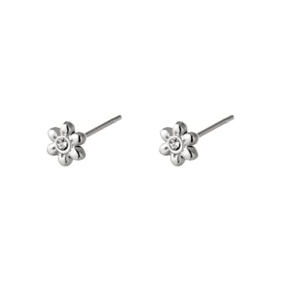 Oorknop Bloem - Zilver - RVS
