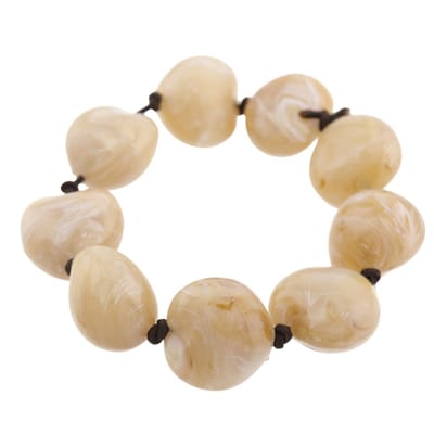 Behave - kralenarmband beige - natuurlijk en stijlvol - dames