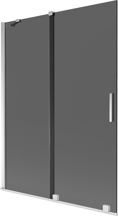 Mexen Velar 2-delige uitschuifbare badwand 130 x 150 , grafiet, chroom - 896-130-000-41-01