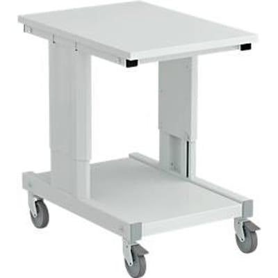 Werkplaatswagen Treston CONT705-49 ESD, werkblad & legbord, als extra ruimte voor werktafels, handmatig in hoogte verstelbaar, tot 150 kg