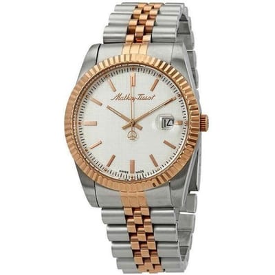 Mathey-Tissot Mathy III Tweekleurig Roestvrij Staal Wit Wijzerplaat Quartz H810RA Herenhorloge wit