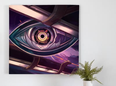 Cyber vision a glimpse into the digital realm | Cyber Vision: A Glimpse into the Digital Realm | Kunst - 30x30 centimeter op Canvas | Foto op Canvas