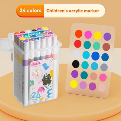 24/36/48/60/80 Kleur acrylmarker kunstverf speciale pen, knutselbenodigdheden voor kinderverf white