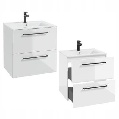STAMAR - Badkamerkast 60cm met Wandcloset + Wastafel - Badkamermeubel - Wit