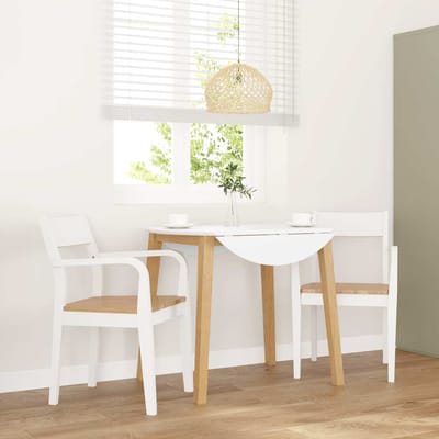 vidaXL - Eetkamerstoelen - 2 - st - massief - hout - rubber - wit