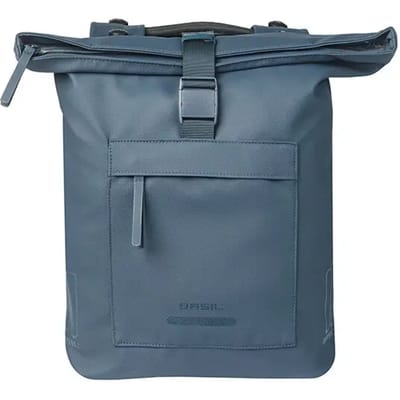 Basil Brooklyn - Dubbele fietstas - 41 Liter - Incl. MIK adapterplaat - Waterdicht - Reflectie details - Gerecycled materiaal - blauw