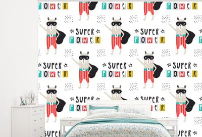 Behang - Fotobehang Jongens - Patroon - Superheld - Breedte 300 cm x hoogte 240 cm