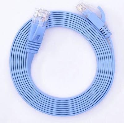 Internetkabel - 2.5 meter - CAT6 - Ultra dunne Flat Ethernet kabel - Netwerkkabel (1000Mbps) - Blauw - UTP kabel - RJ45 - UTP kabel