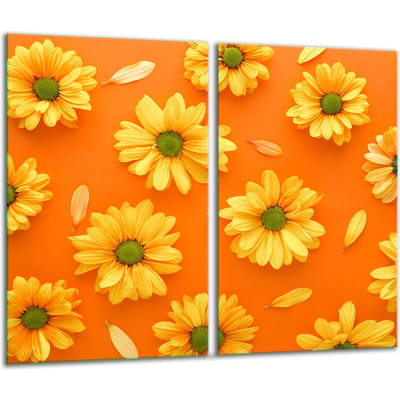 TMK ArtDeko Serie - Glazen Snijplank - 2x 30x52 cm - Kleur Kwiaty