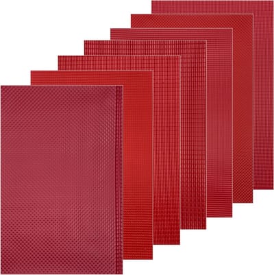 Miniatuur Dakpannen Set van 7 Stuks, PVC Model Dakpannen voor Modelbouw, DIY Miniatuur Tuinen, Spoorweg en Sandtable Decoratie, Rood