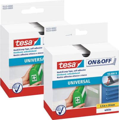 Tesa - Zelfklevende Klittenband - 2,5m x 20mm - Wit