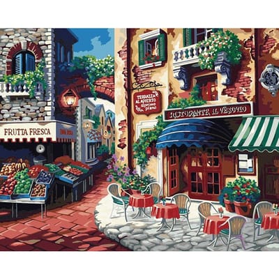 5D DIY Diamond schilderij koffieshop borduurwerk mozaïek kruissteek strass decoratie 20X30CM gray