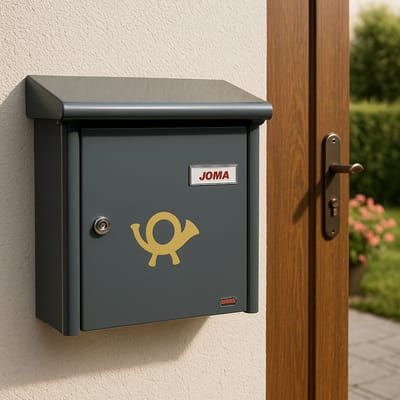 JOMA Wandbrievenbus Garden-54 – Klassiek Grijs (42 × 33 × 13 cm)