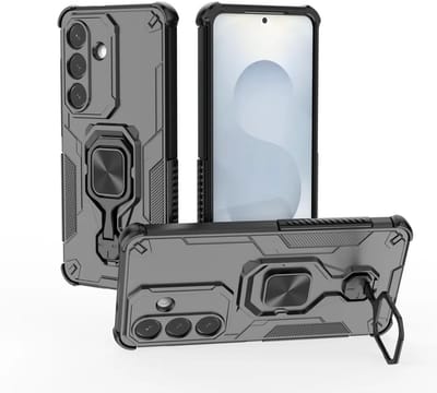 MobyDefend Hoesje - Geschikt voor Samsung Galaxy S26 - Dubbelgelaagde Pantsercase Met Standaard - Zwart