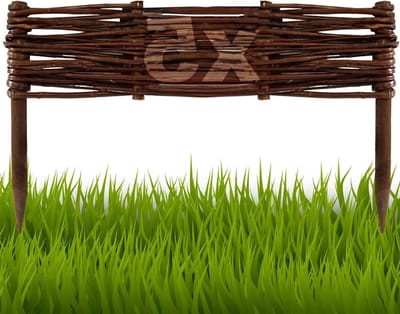 Bedrand Wilgenhout - Tuinafscheiding Vlechtwerk - Tuinrand Afzetten - Handgevlochten Natuurlijk - 5 stuks 40 cm - Bruin