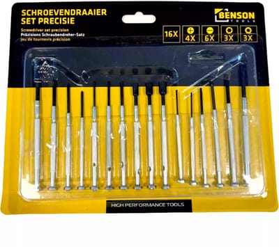 Benson 16-delige precisie schroevendraaierset - veelzijdig - voor fijn werk - ideaal voor elektronica